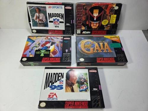 New ListingLot of 5 games in boxes  for SNES   WORKING