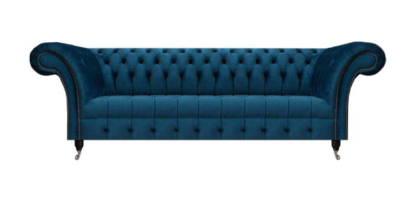 Luxus Blaue Chesterfield Textilcouch Wohnzimmer PolstermöBel 3-Sitzer-image
