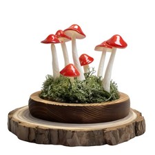 Mystilorky Mushroom Lamp Decor Led Light In Glass Dome Base For Home Bedroom