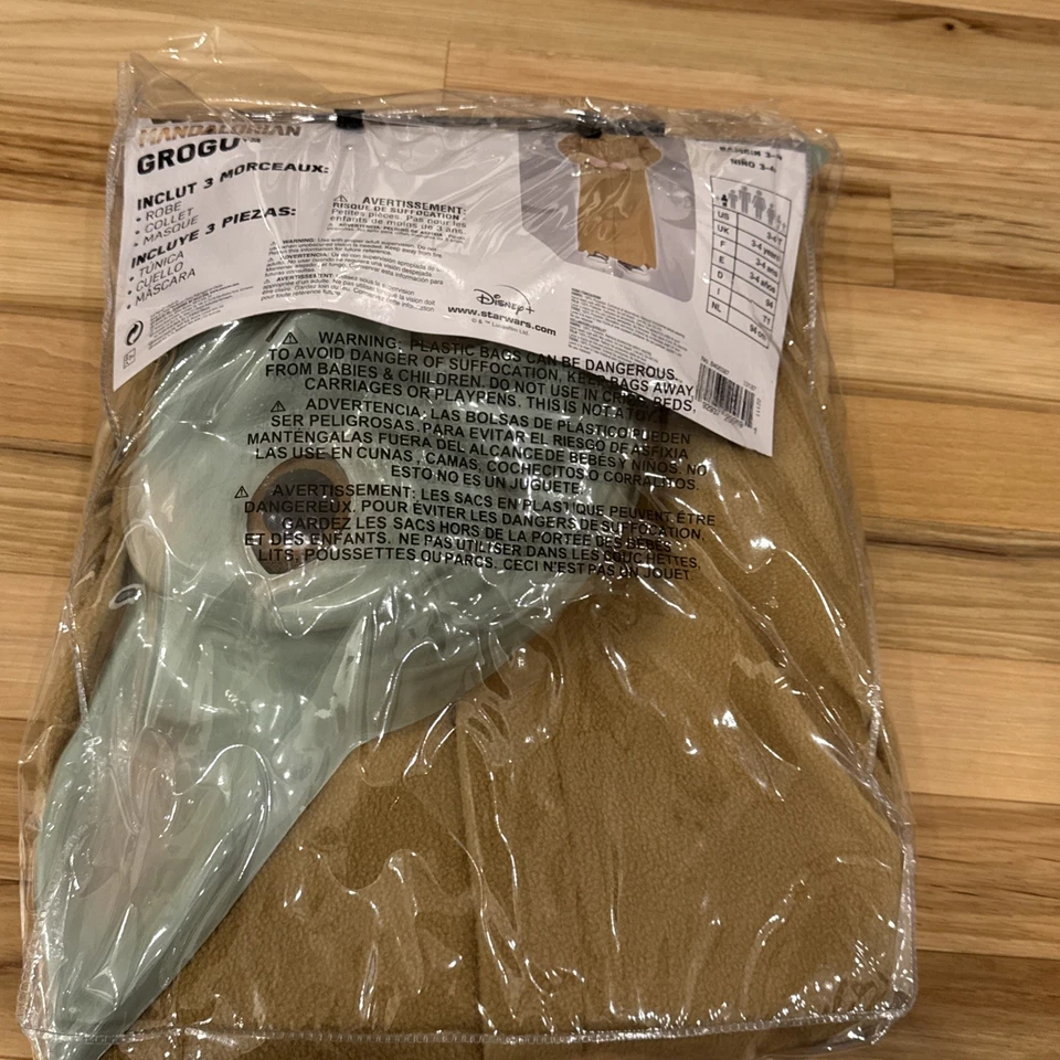 (NOVO) Fantasia de Halloween Star Wars: The Mandalorian Grogu bebê Yoda criança 3-4 - Imagem 3 de 4