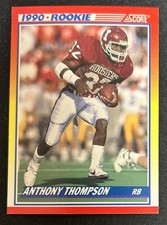 1990 Score Anthony Thompson Football Rookie Card (RC) #618 Hoosiers RB VG O/C. rookie card picture