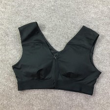 Tommie Copper Sports Bra Womens XL Black Zip Front Compression Athletic Gym