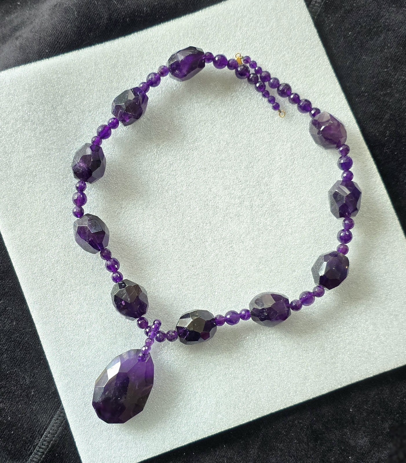 Chuck Clemency Chunky Amethyst Statement Necklace… - image 1
