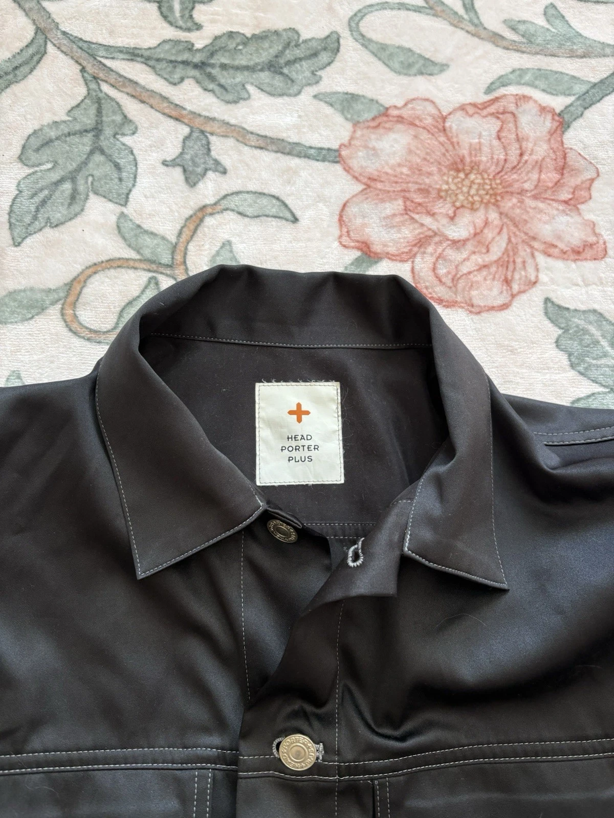 Head Porter Plus Black Stitch Jacket - product detail image 2