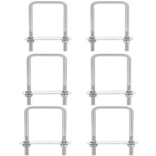 6 Pack Square U-bolts 4 Inner Width X 6.8 Length Stainless Steel U Bolts Wi...