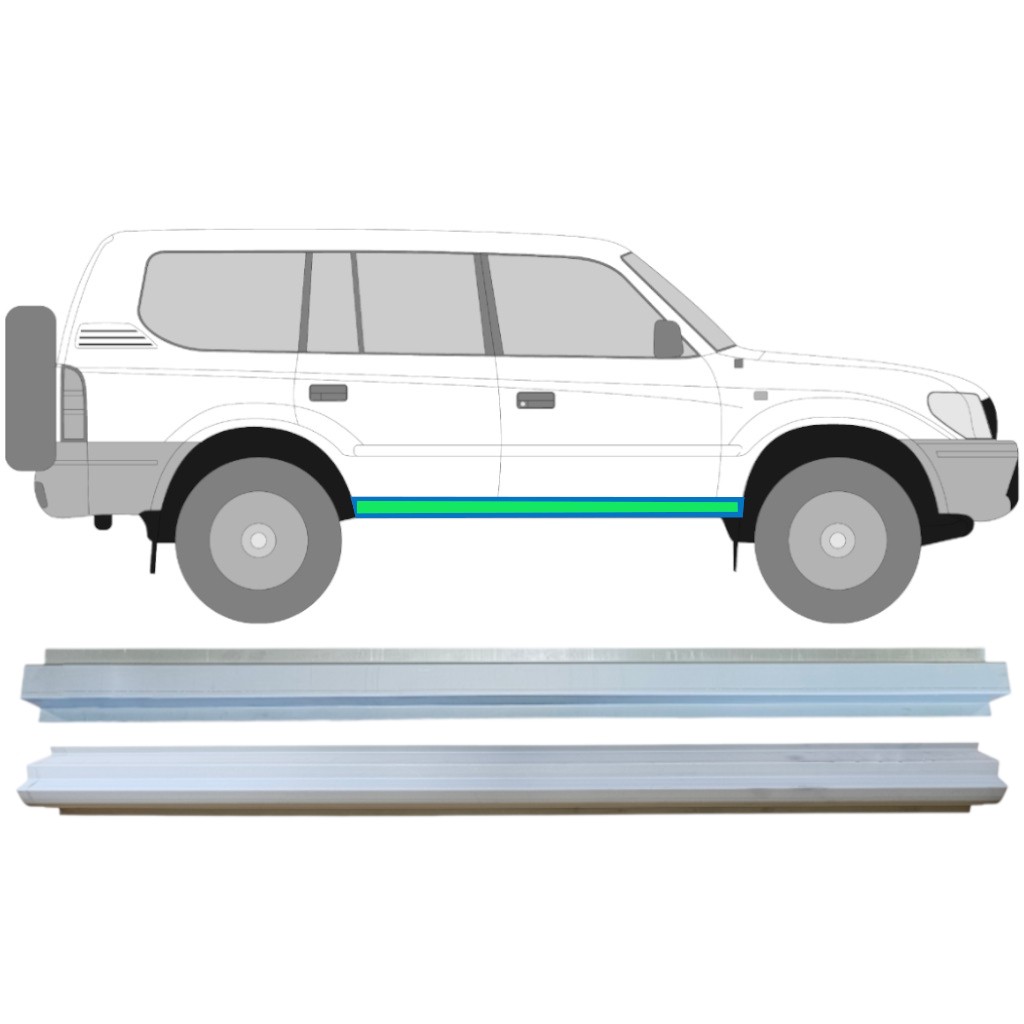 Sill repair panel for Toyota Land Cruiser J90 1996-2002 / Left = Right / Set