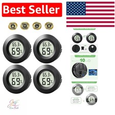 4 Pack Mini Digital Hygrometer Thermometer Round LCD Humidity Temp Gauge