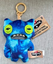 New NWT Fuggler Plush Keychain Blue Ugly Monster Wide Eyed Weirdo Button Butt