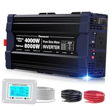 2025 New Upgradedatts Pure Sine Wave Inverter,Peak Power 8000W DC 12V to 4000W