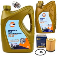 MotoröL Filter Set Gulf Formula ULE 5W-40 7 Liter + Schraube FüR Mercedes S212
