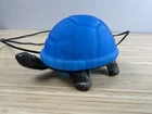 Vintage "Tiffany Style"  Amber Turtle Table Lamp/Night Light Glass & Metal  8.5"