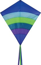 In The Breeze 39" Diamond Ocean Arch Kite with Long Fabric Tails - Easy To Fly,