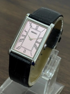 Vintage Classic Seiko Slim Men's Leather Strap Wrist Watch- Roman Dial