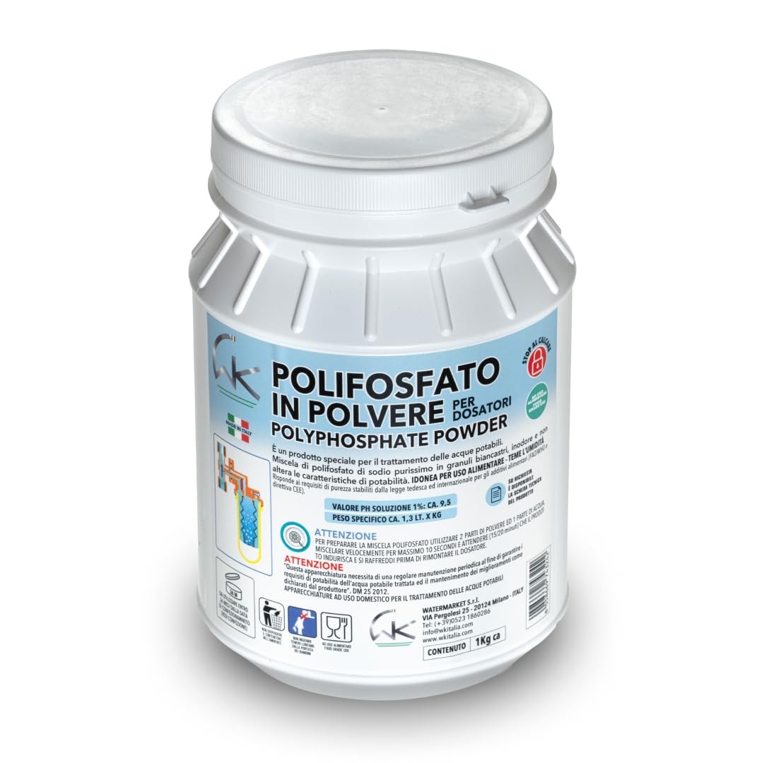 WK Polifosfati per Caldaia Ricarica Universale di 1 Barattolo in Polvere da 1 Kg