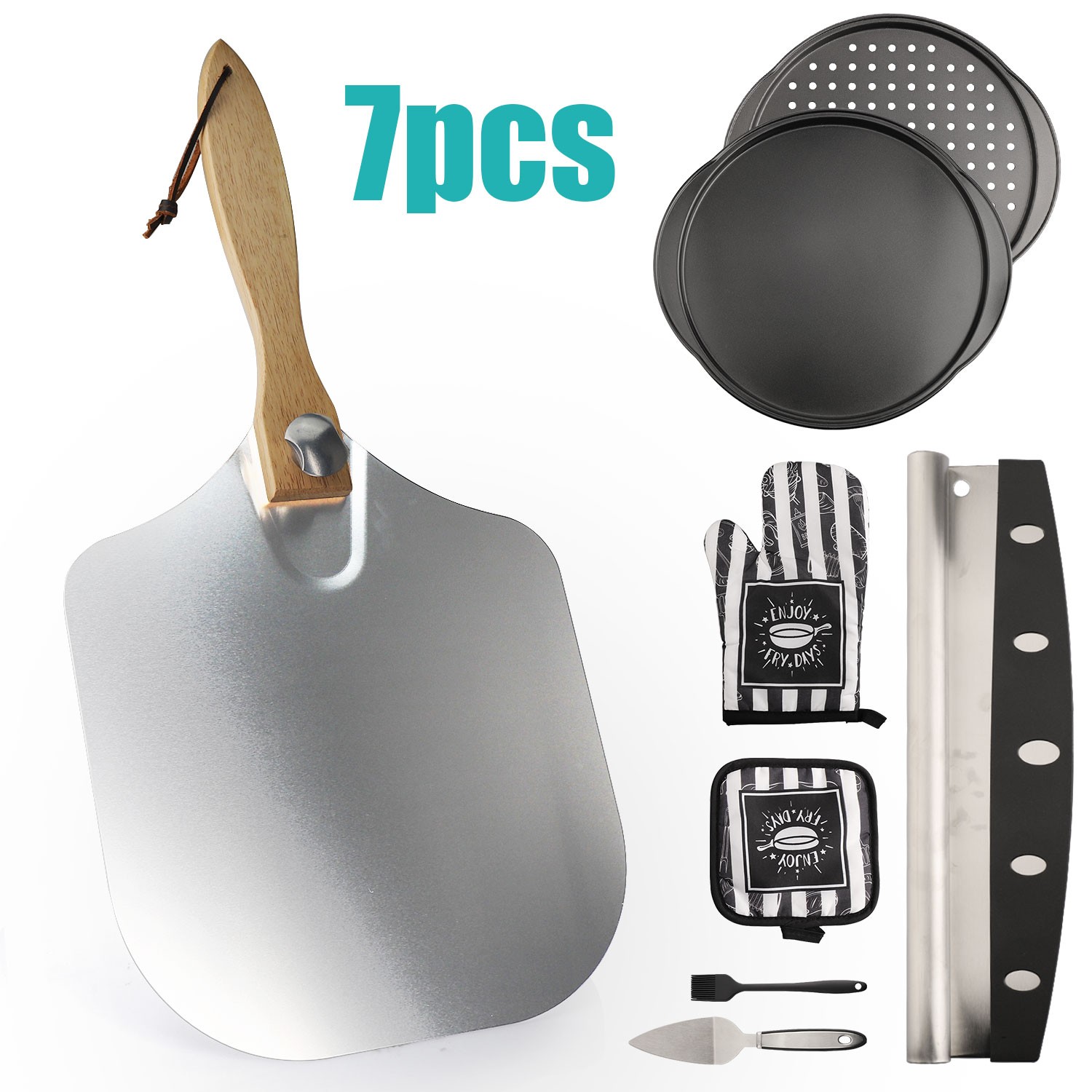 7PCS Pizza Oven Accessories Kit Premium Pizza Making Tool Set for Home & Outdoor