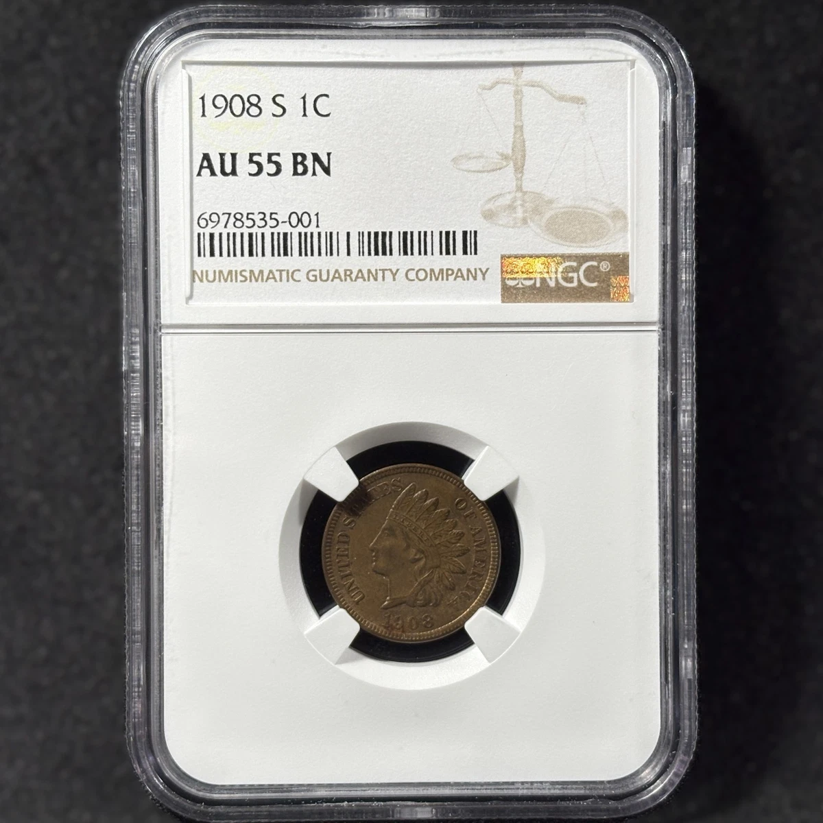 San Francisco 1908 Year Indian Head Small Cents (1859-1909) for