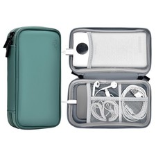 miloocul Portable Charger Organizer Travel Single Layer-Small, Deep Green