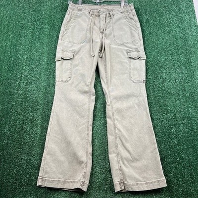 American Eagle Cargo Pants Womens 31x28 Green Stretch Utility Wide Leg Modern