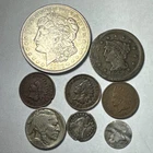 CULL MANIA w/ 1921 P Morgan 90% Silver Dollar, 1852 Large Cent MORE COBM-9767