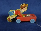 Vintage Original 1941 Fisher Price #140 Wooden “Coaster Boy” Boy With Cart
