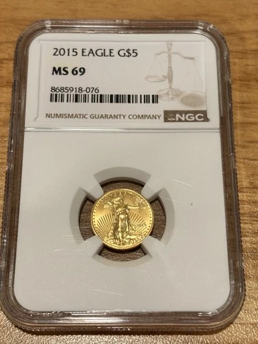 2015 Gold Eagle $5 -  1/10th Oz Fine Gold - NGC MS69