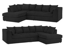 XL JUMBO CORD CORNER SOFA SET LEFT / RIGHT HAND /5 SEATER SUITE EXCLUSIVE