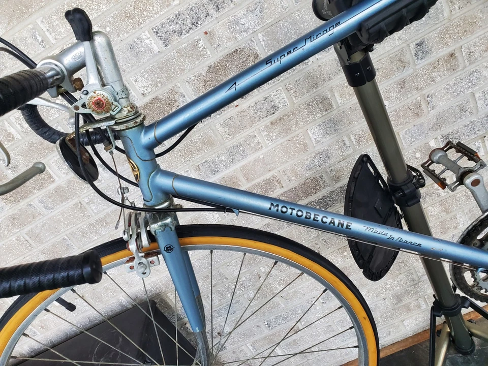 Motobécane Super Mirage Francia 54CM 21" PLATA AZUL ¡Envío ahora! Foto 2 de 4