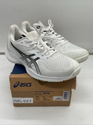 Asics Solution Speed FF 3 1041A438-101 Men's US 8.5D White Tennis Shoes JLOL409