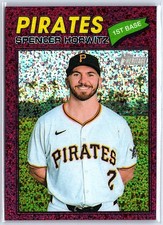 2026 Topps Heritage Spencer Horwitz #266 Burgundy Sparkle Pittsburgh Pirates