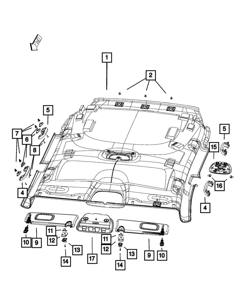 Genuine Mopar Illuminated Visor Left 1UB77HDAAI - Imagem 3 de 3