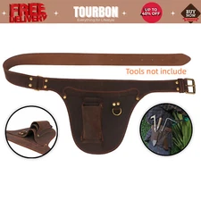 Tourbon Leather Garden Tools Belt Bag Storage Farmer Pouch Florist Holster Case