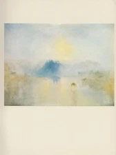 1976 Vintage TURNER "NORHAM CASTLE, SUNRISE" TIPPED COLOR Art Print Lithograph