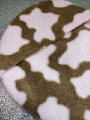 Rosa Fleece BEZUG - KUSCHELSICHER WÄRMEKISSEN Meerschweinchen Kaninchen Hund Katze Käfig 9'' rund