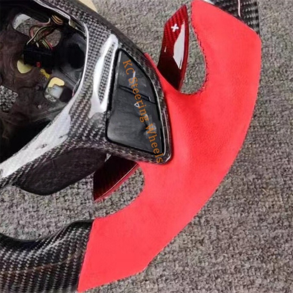 Carbon fiber red line Smooth Leather Steering Wheel for 20142019