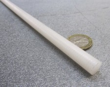 PVDF Kynar White Round Rod .375" Diameter x 24" Long