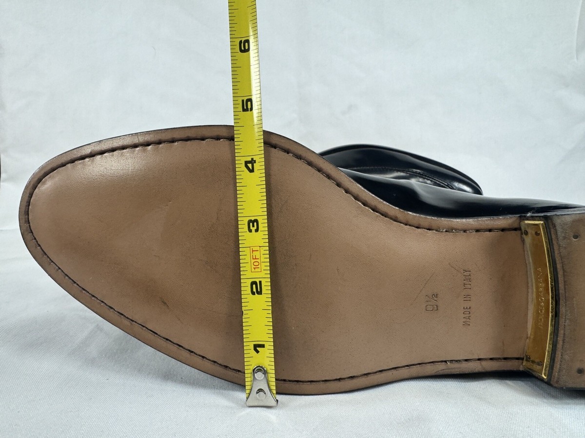 DOLCE & GABBANA Black Patent Leather Gold Accent Pointed Toe  display picture 2