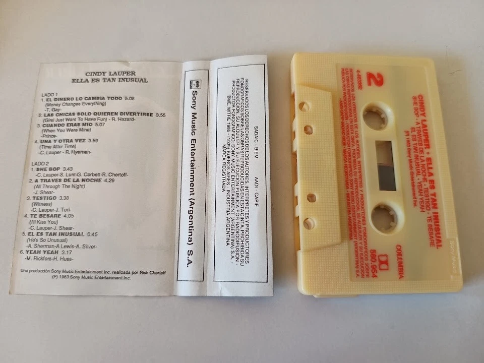 Cyndi Lauper She's So Unusual Reissue Cassette Argentina Pressing MINT Condition - Image 3 of 3