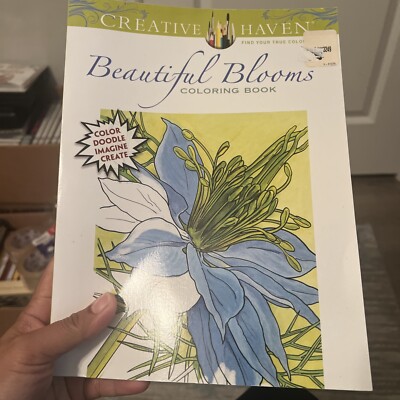 Dover Publications Creative Haven RARE Beautiful Blooms Coloring Book Relaxing