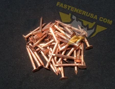 1 1/2" SMOOTH Plain Shank Solid Copper Roofing Nails 10 gauge (50 pcs)