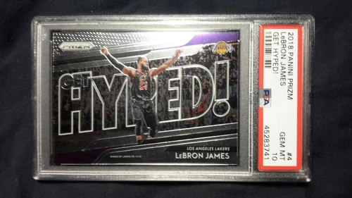 2018 PANINI PRIZM GET HYPED LEBRON JAMES CARD #4 PSA 10 LOS ANGELES LAKERS