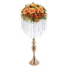 Crystal Flower Stand Wedding Centerpieces For Tables 80cm Tall Flower Stand Gold