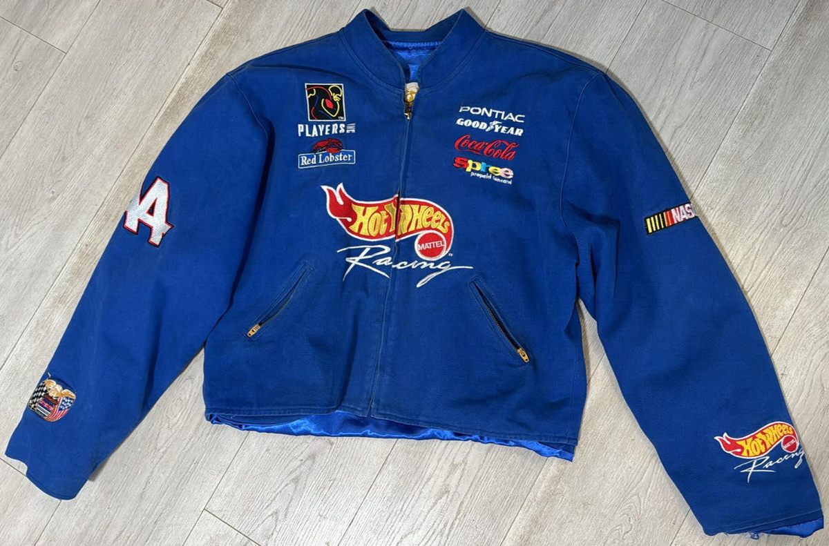 Vintage Nascar Jeff Hamilton #44 Hot Wheels Men's Denim 2XL Jacket