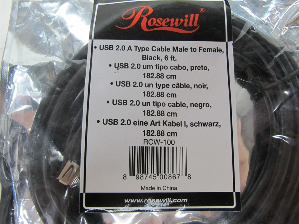Rosewill High Quality Cable RCW-100 USB 2.0 Type A Male to Female - Image 2 of 2