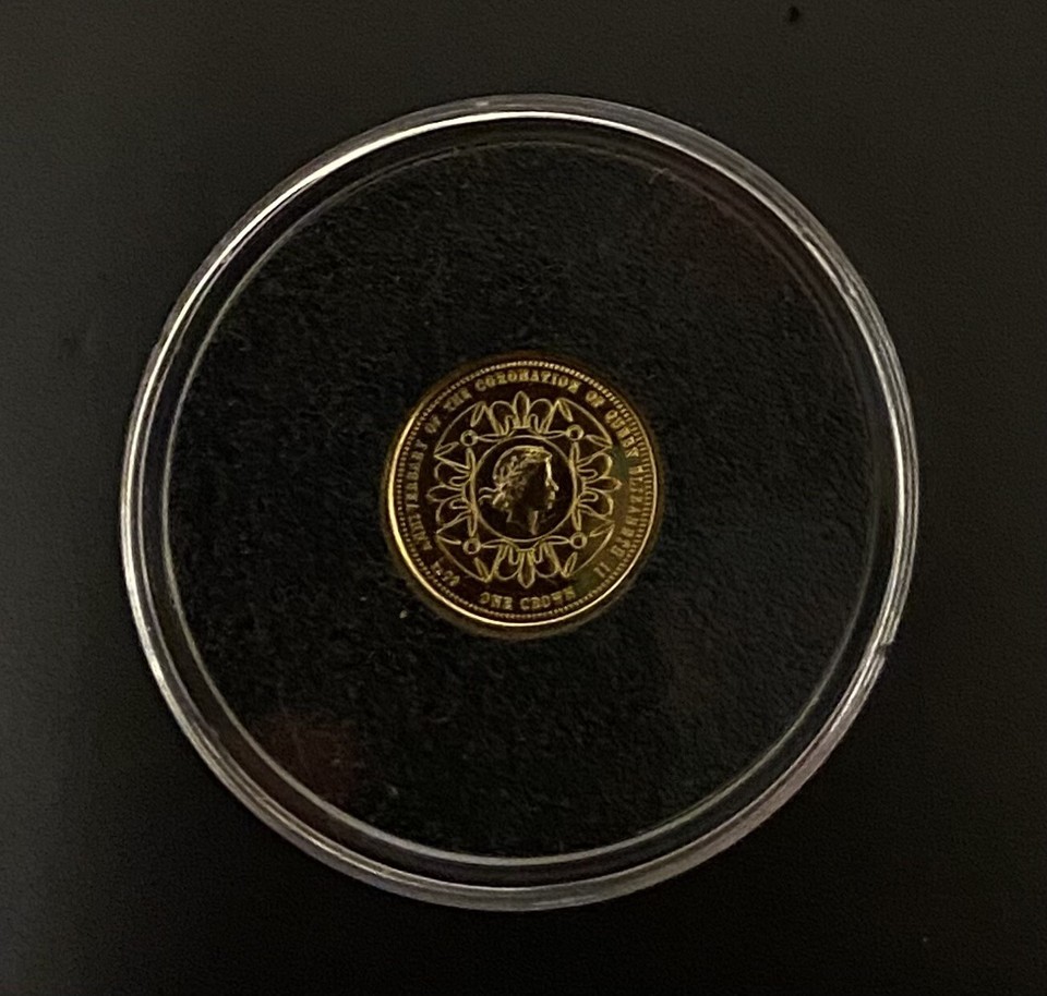 2013 One Gram 9ct Gold Proof like Coin. COA. Tristan Da Cunha.60 Aniv