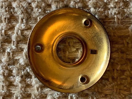 Antique Brass Rosette Escutcheon For Door Knob - Picture 3 of 3