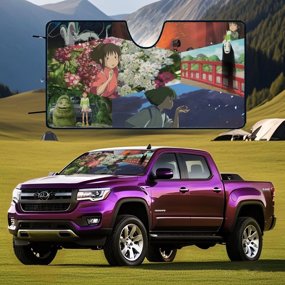 Spirited Away Car Windshield Sun Shade for SUV Car Truck Front Window