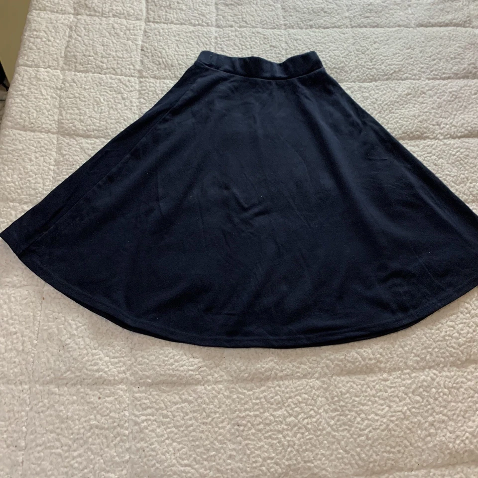 Falda azul elástica informal de cintura alta Foto 2 de 4