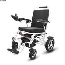 Foldable Aluminum Electric Wheelchair Max 300lbs,12AH Battery with Dual Motor