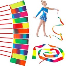 24pack Dance Ribbon Wand Rainbow Streamer Party Favors for Kids 4-8 8-12 Girl...