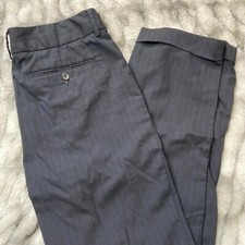 Dolce & Gabbana Women's Black & Navy Pin Stripped Dress Slacks 42